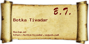 Botka Tivadar névjegykártya